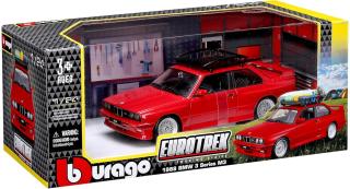 BMW M3 E30 1988 rot mit Dachgepäckkorb Burago 1:24